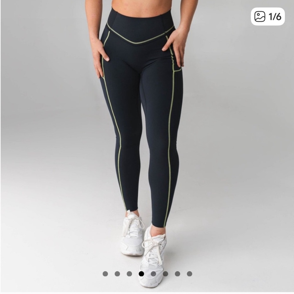 Vitality leggings midnight lime contrast